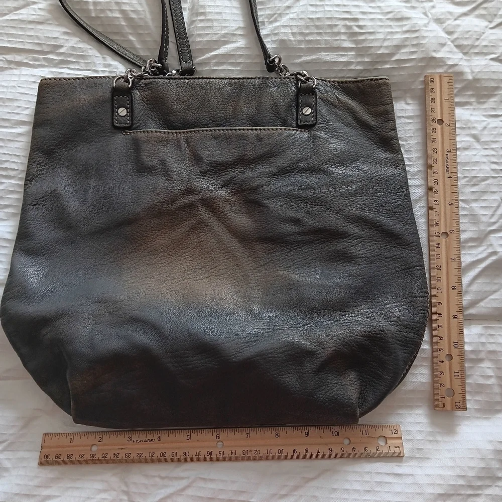 Michael Kors gray leather bag